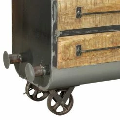 150x66x43 Design Kommode Im Zugwaggon Look - Bahiro -Landuva Shop 150x66x43 design kommode im zugwaggon look aus massivholz eisen bahiro 05