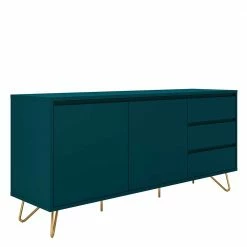 150x70x40 Sideboard In Petrol Mit Hairpin Legs - Addictet
