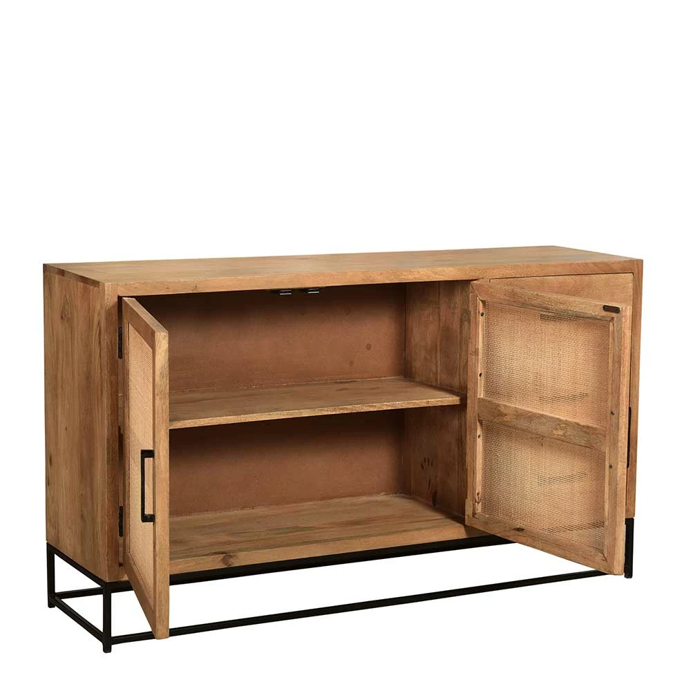 150x80x35 Sideboard aus Holz & Rattan - Lazianus 150x80x35 Sideboard Aus Holz & Rattan - Lazianus -Landuva Shop 150x80x35 sideboard aus holz rattan mit buegelgestell aus metall lazianus 04