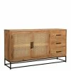 150x80x35 Sideboard Aus Holz & Rattan - Lazianus -Landuva Shop 150x80x35 sideboard aus holz rattan mit buegelgestell aus metall lazianus f