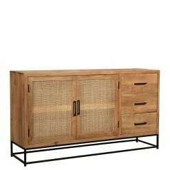150x80x35 Sideboard Aus Holz & Rattan - Lazianus