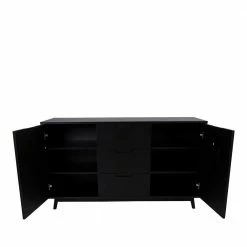 150x86x45 Scandi Style Sideboard In Schwarz - Vigadru -Landuva Shop 150x86x45 scandi style sideboard in schwarz aus kiefer teilmassiv vigadru 03