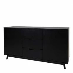 150x86x45 Scandi Style Sideboard In Schwarz - Vigadru