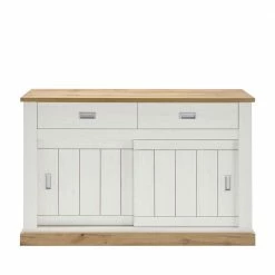 150x95x50 Landhaus Kommode Mit Schiebetüren - Helkaska -Landuva Shop 150x95x50 landhaus kommode mit schiebetueren und zwei schubladen helkaska 01