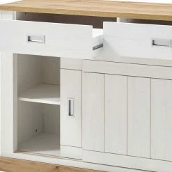 150x95x50 Landhaus Kommode Mit Schiebetüren - Helkaska -Landuva Shop 150x95x50 landhaus kommode mit schiebetueren und zwei schubladen helkaska 04