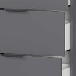 151x98x40 Hohe Kombi-Kommode In Dunkelgrau - Lurys 7 151x98x40 Hohe Kombi-Kommode In Dunkelgrau - Lurys -Landuva Shop 151x98x40 hohe kombi kommode in dunkelgrau mit wildeiche dekor lurys 05