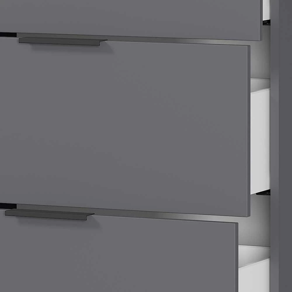 151x98x40 Hohe Kombi-Kommode in Dunkelgrau - Lurys 151x98x40 Hohe Kombi-Kommode In Dunkelgrau - Lurys -Landuva Shop 151x98x40 hohe kombi kommode in dunkelgrau mit wildeiche dekor lurys 05