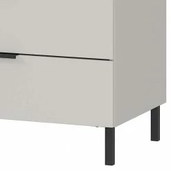 151x98x40 Kombi Kommode In Hellgrau & Nussbaum - Anlogian -Landuva Shop 151x98x40 kombi kommode in hellgrau nussbaum 2 tueren 3 schubladen anlogian 05