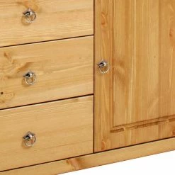 152x68x38 Holzkommode Mit 3 Breiten Schubladen - Imressa -Landuva Shop 152x68x38 holzkommode mit 3 breiten schubladen tuer in kiefer natur imressa 04