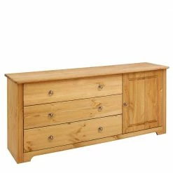 152x68x38 Holzkommode Mit 3 Breiten Schubladen - Imressa