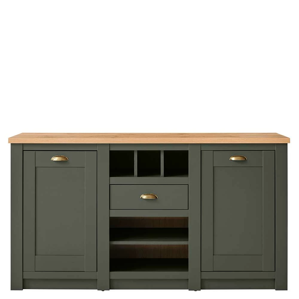 152x83x45 Landhaus Anrichte in Graugrün - Eylan 152x83x45 Landhaus Anrichte In Graugrün - Eylan -Landuva Shop 152x83x45 landhaus anrichte in graugruen wildeichefarben eylan 02