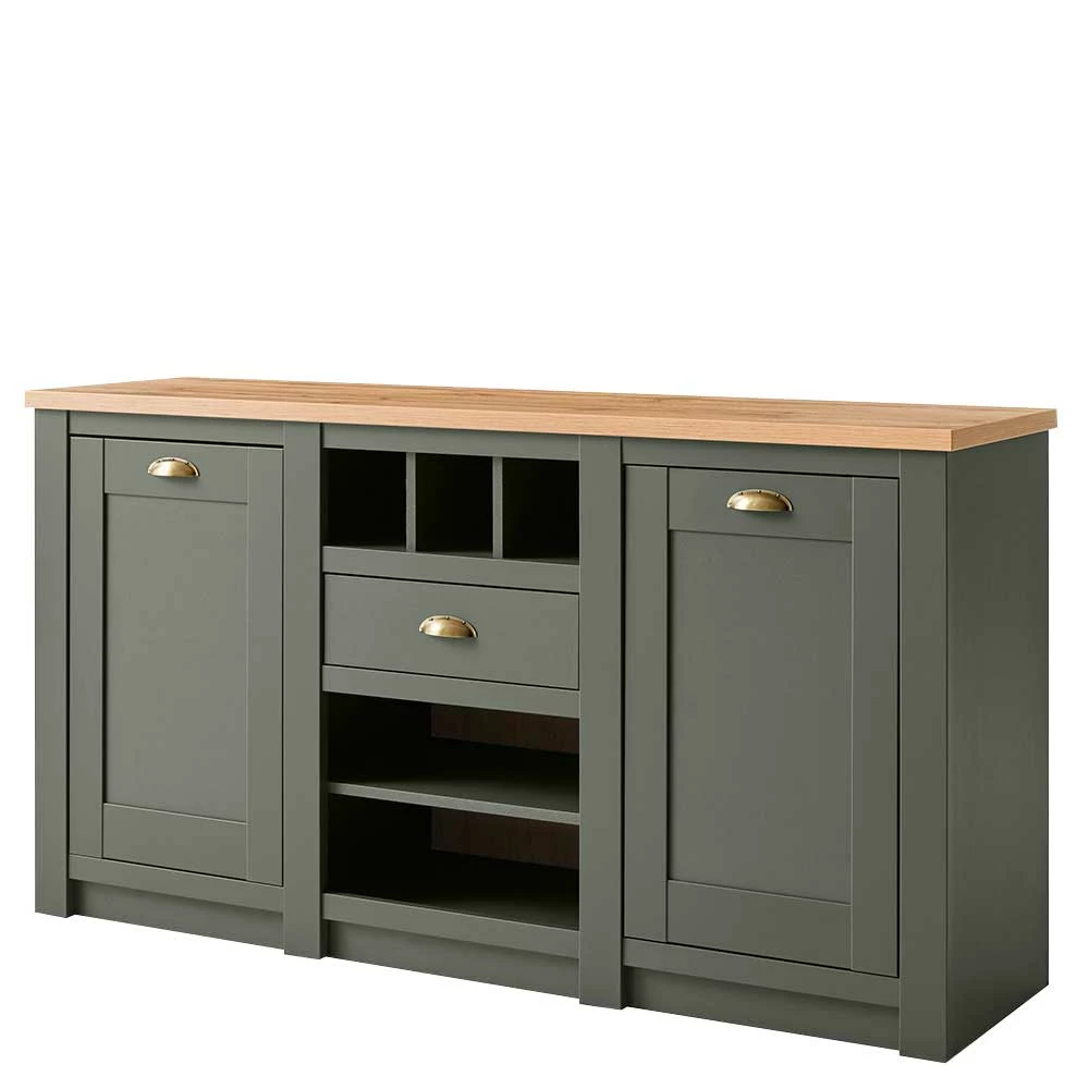 152x83x45 Landhaus Anrichte in Graugrün - Eylan 152x83x45 Landhaus Anrichte In Graugrün - Eylan -Landuva Shop 152x83x45 landhaus anrichte in graugruen wildeichefarben eylan f