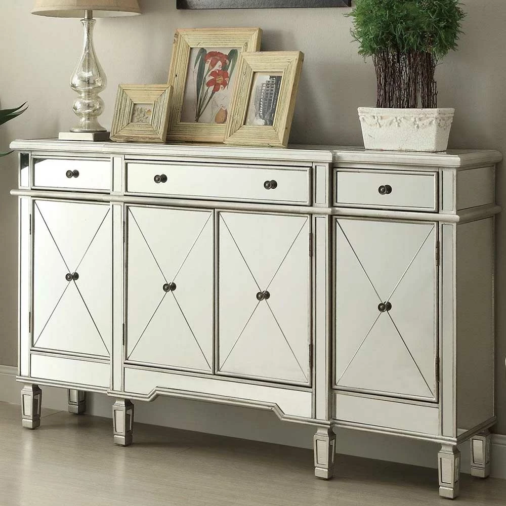 152x91x36 Design Sideboard verspiegelt - Rulyna 152x91x36 Design Sideboard Verspiegelt - Rulyna -Landuva Shop 152x91x36 design sideboard verspiegelt aus mdf in antik silber rulyna 01