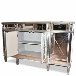 152x91x36 Design Sideboard Verspiegelt - Rulyna 4 152x91x36 Design Sideboard Verspiegelt - Rulyna -Landuva Shop 152x91x36 design sideboard verspiegelt aus mdf in antik silber rulyna 02