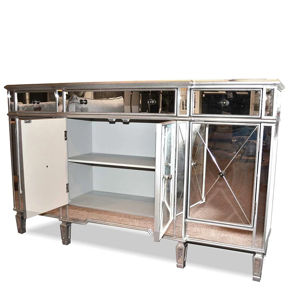 152x91x36 Design Sideboard verspiegelt - Rulyna 152x91x36 Design Sideboard Verspiegelt - Rulyna -Landuva Shop 152x91x36 design sideboard verspiegelt aus mdf in antik silber rulyna 02