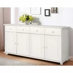 156x77x34 Kiefer Sideboard In Weiß Lasiert - Oncerta -Landuva Shop 153x76x35 kiefer sideboard in weiss lasiert 4 tuerig 2 schubladen oncerta 02