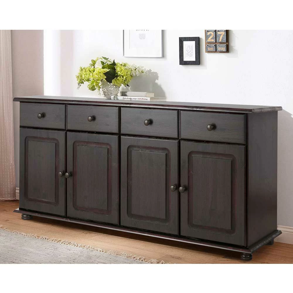 156x77x34 Landhaus-Sideboard In Dunklem Braun Wenge - Truscava 4 156x77x34 Landhaus-Sideboard In Dunklem Braun Wenge - Truscava – Bild 2