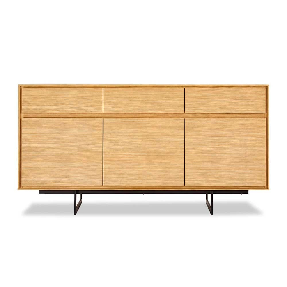 155x82x45 Sideboard mit Eiche furniert - Ajanda 155x82x45 Sideboard Mit Eiche Furniert - Ajanda -Landuva Shop 155x82x45 sideboard mit eiche furniert stahl buegelfuessen in schwarz ajanda 02