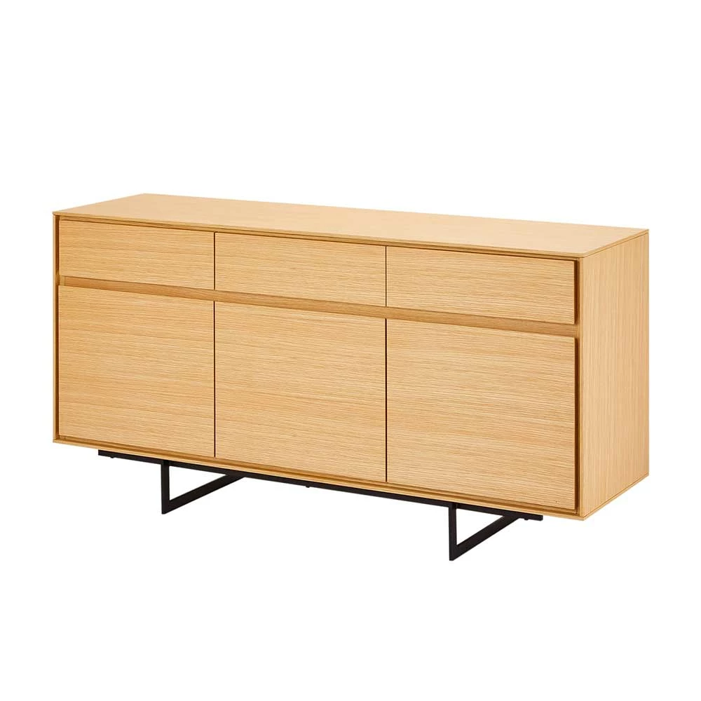 155x82x45 Sideboard mit Eiche furniert - Ajanda 155x82x45 Sideboard Mit Eiche Furniert - Ajanda -Landuva Shop 155x82x45 sideboard mit eiche furniert stahl buegelfuessen in schwarz ajanda f