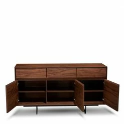 155x85x45 Retro-Sideboard Mit Bügelgestell - Frenanda 6 155x85x45 Retro-Sideboard Mit Bügelgestell - Frenanda -Landuva Shop 155x85x45 retro sideboard mit buegelgestell stahl in walnuss schwarz frenanda 04