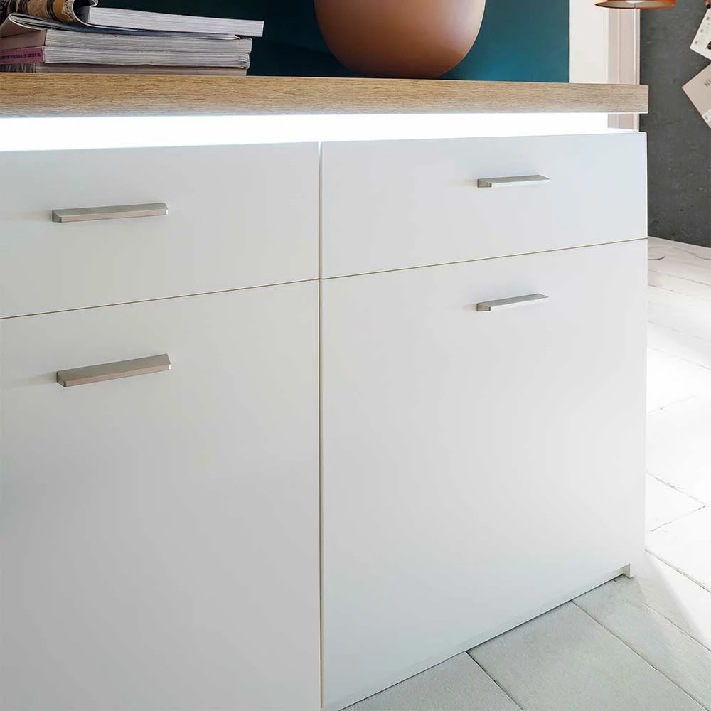 156x83x44 Sideboard mit LED Licht - Caldri 156x83x44 Sideboard Mit LED Licht - Caldri -Landuva Shop 156x83x44 sideboard mit led licht in weiss wildeiche dekor caldri 04