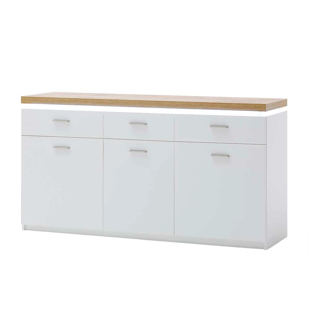 156x83x44 Sideboard mit LED Licht - Caldri 156x83x44 Sideboard Mit LED Licht - Caldri -Landuva Shop 156x83x44 sideboard mit led licht in weiss wildeiche dekor caldri f
