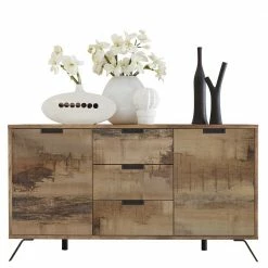 156x85x50 Kombi Kommode In Vintage Holz Optik - Shinoria