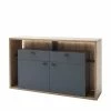 156x91x40 Design Sideboard In Eiche Optik - Dalavera 2 156x91x40 Design Sideboard In Eiche Optik - Dalavera -Landuva Shop 156x91x40 design sideboard in eiche optik und grau modern offene faecher dalavera f