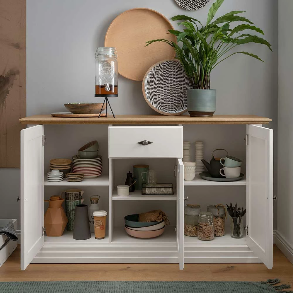 157x91x45 Landhaus Kommode in Weiß & Eiche - Henry 157x91x45 Landhaus Kommode In Weiß & Eiche - Henry -Landuva Shop 157x91x45 landhaus kommode in weiss eiche aus massivholz henry 02