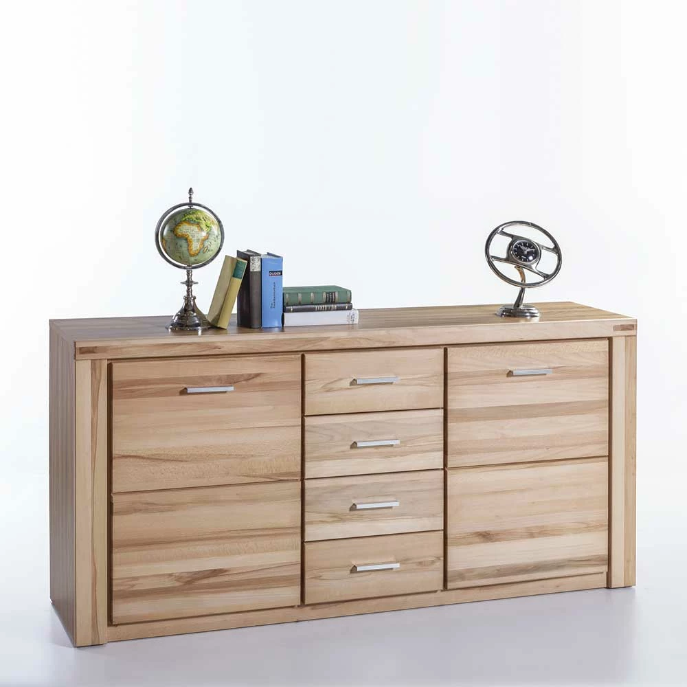 158cm langes Sideboard mit Sockelgestell - Uhelia 158cm Langes Sideboard Mit Sockelgestell - Uhelia -Landuva Shop 158cm langes sideboard mit sockelgestell aus kernbuche teilmassiv uhelia 01