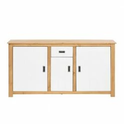 158x80x35 Holz Sideboard In Weiß & Natur - Endriesca -Landuva Shop 158x80x35 holz sideboard in weiss natur aus kiefer massiv endriesca 02