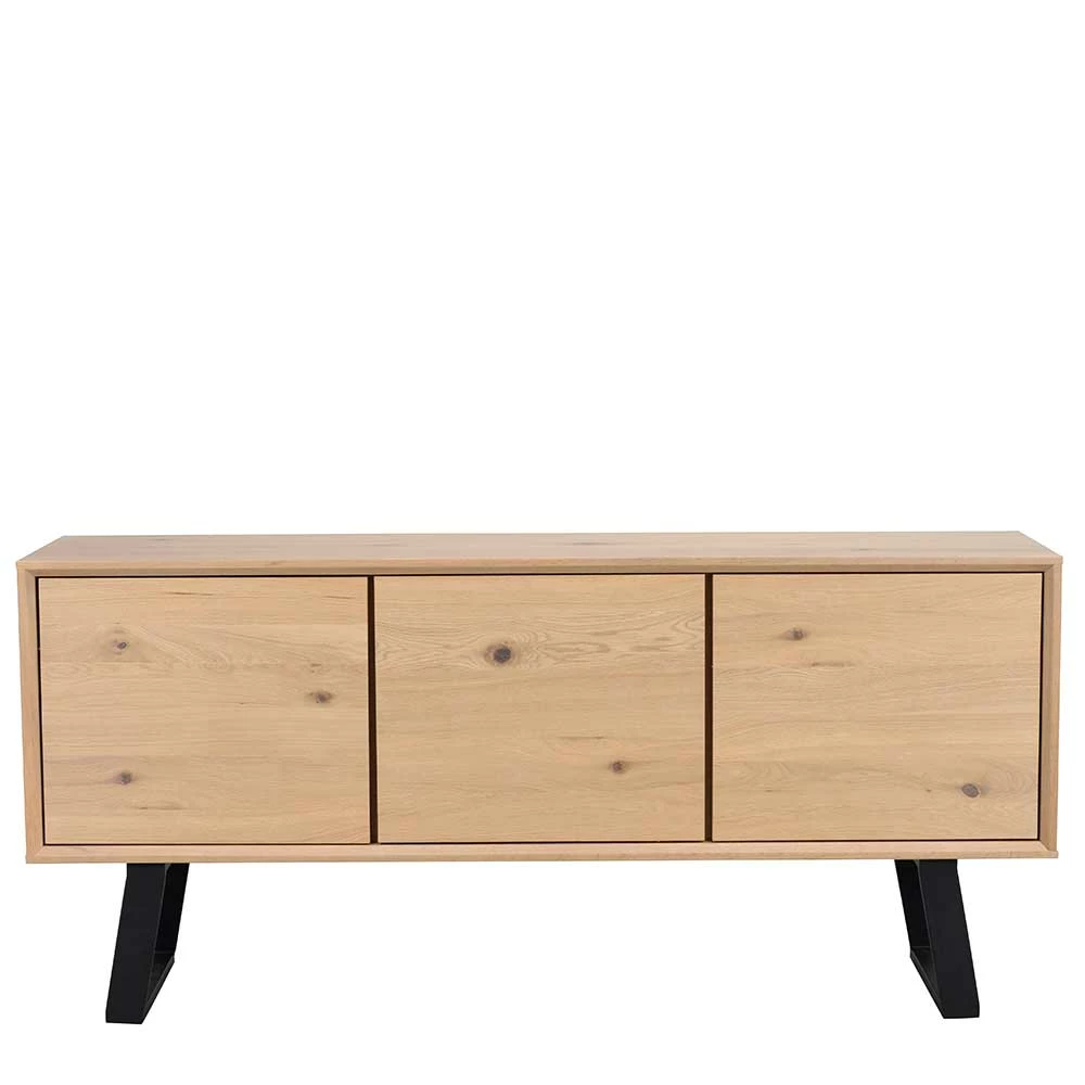 160x73x45 Sideboard mit Stahl Bügelgestell - Aneta 160x73x45 Sideboard Mit Stahl Bügelgestell - Aneta -Landuva Shop 160x73x45 sideboard mit stahl buegelgestell in eiche white wash furnier aneta 02