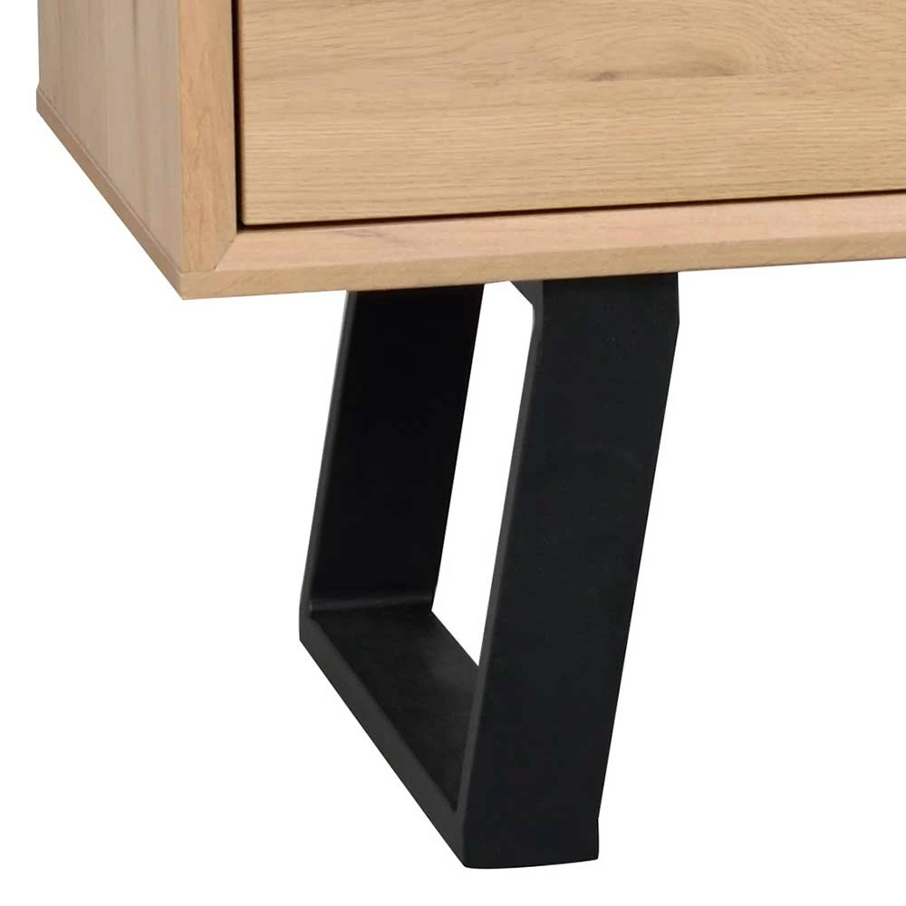 160x73x45 Sideboard mit Stahl Bügelgestell - Aneta 160x73x45 Sideboard Mit Stahl Bügelgestell - Aneta -Landuva Shop 160x73x45 sideboard mit stahl buegelgestell in eiche white wash furnier aneta 05