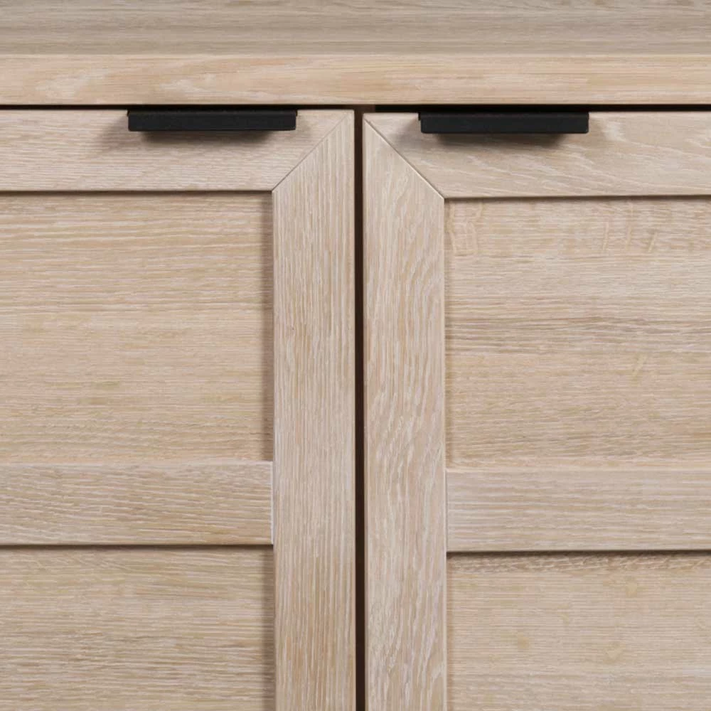 160x75x41 White Wash Kommode aus Eiche - Myras I 160x75x41 White Wash Kommode Aus Eiche - Myras I -Landuva Shop 160x75x41 white wash kommode aus eiche mit stahl schwarz 2 tuerig myras i 05