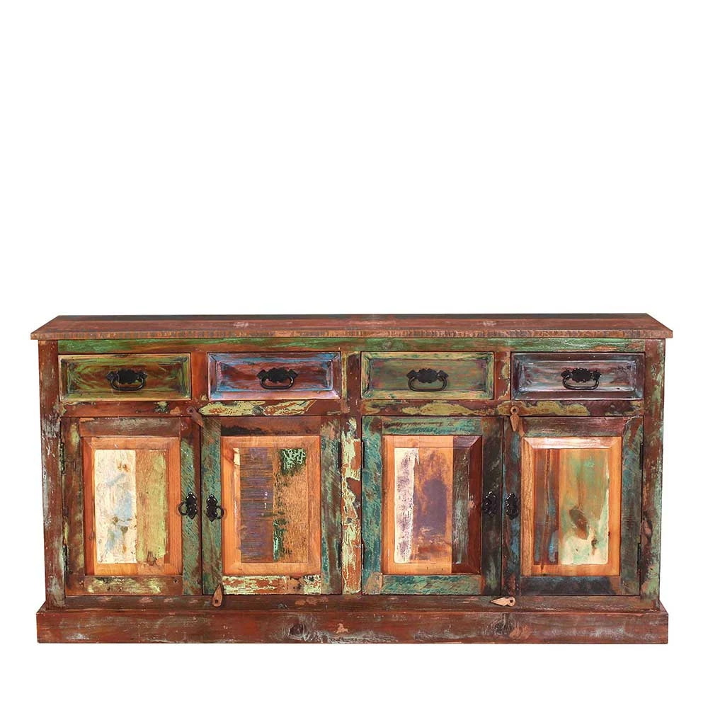 160x80x40 Shabby Chic Sideboard auf Sockel - Jamaica 160x80x40 Shabby Chic Sideboard Auf Sockel - Jamaica -Landuva Shop 160x80x40 shabby chic sideboard auf sockel aus recyclingholz braun bunt jamaica 01