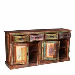 160x80x40 Shabby Chic Sideboard Auf Sockel - Jamaica 6 160x80x40 Shabby Chic Sideboard Auf Sockel - Jamaica -Landuva Shop 160x80x40 shabby chic sideboard auf sockel aus recyclingholz braun bunt jamaica 04