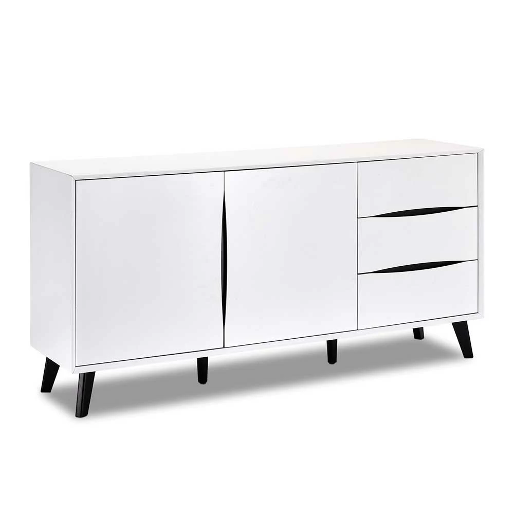 160x80x40 Sideboard in Weiß & Schwarz - Vasdov 160x80x40 Sideboard In Weiß & Schwarz - Vasdov -Landuva Shop 160x80x40 sideboard in weiss schwarz lackiert scandi modern vasdov 01