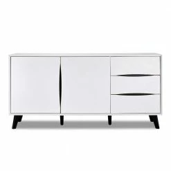 160x80x40 Sideboard In Weiß & Schwarz - Vasdov 4 160x80x40 Sideboard In Weiß & Schwarz - Vasdov -Landuva Shop 160x80x40 sideboard in weiss schwarz lackiert scandi modern vasdov 02