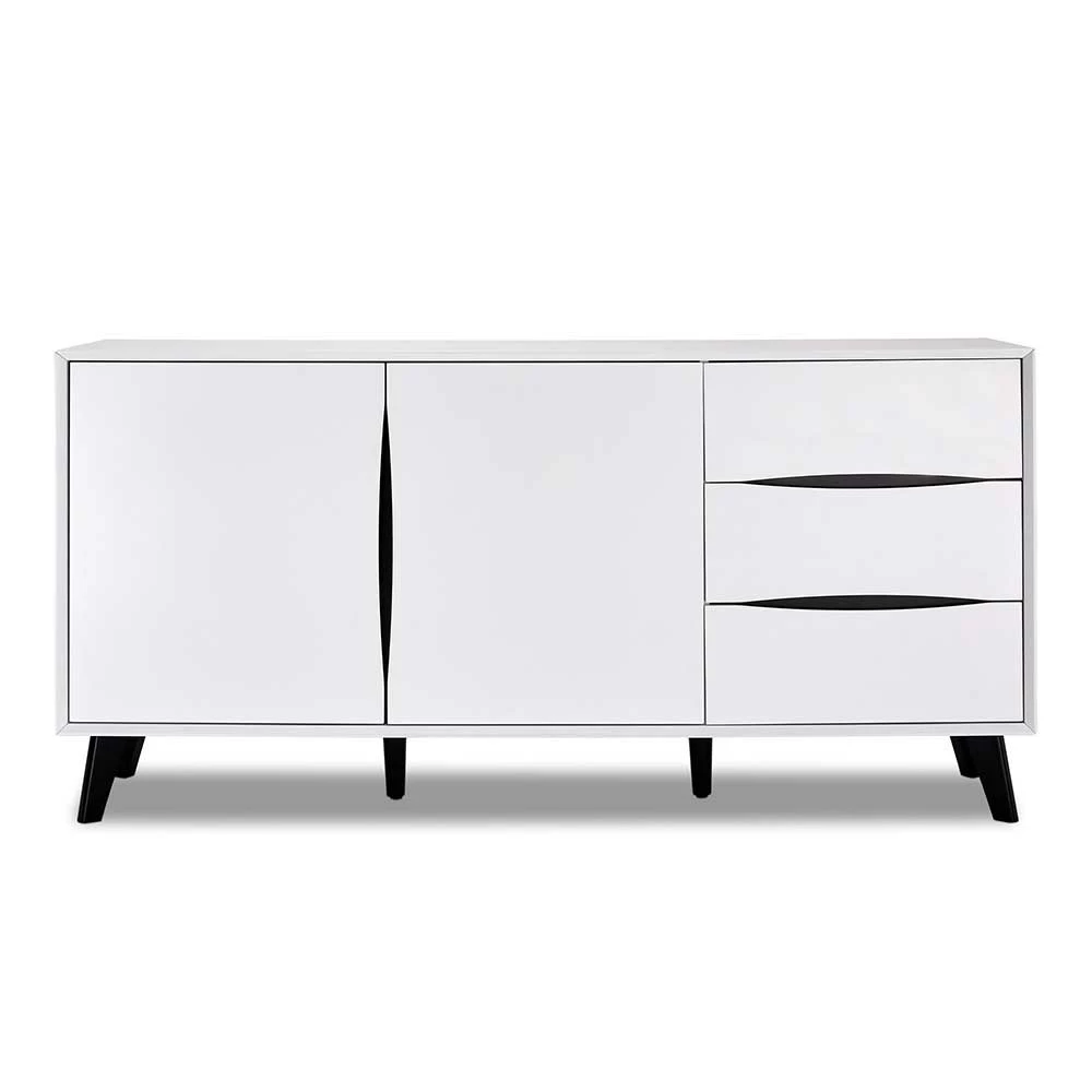 160x80x40 Sideboard in Weiß & Schwarz - Vasdov 160x80x40 Sideboard In Weiß & Schwarz - Vasdov -Landuva Shop 160x80x40 sideboard in weiss schwarz lackiert scandi modern vasdov 02