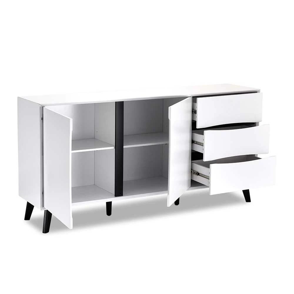 160x80x40 Sideboard in Weiß & Schwarz - Vasdov 160x80x40 Sideboard In Weiß & Schwarz - Vasdov -Landuva Shop 160x80x40 sideboard in weiss schwarz lackiert scandi modern vasdov 03
