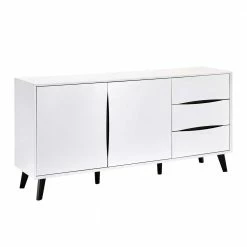 160x80x40 Sideboard In Weiß & Schwarz - Vasdov