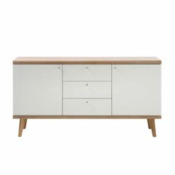 160x83x40 Scandi Anrichte Zweifarbig - Cablos -Landuva Shop 160x83x40 scandi anrichte zweifarbig in weiss eiche cablos 02