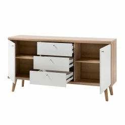 160x83x40 Scandi Anrichte Zweifarbig - Cablos -Landuva Shop 160x83x40 scandi anrichte zweifarbig in weiss eiche cablos 03