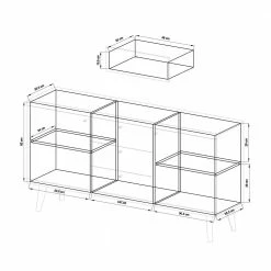 160x83x40 Scandi Anrichte Zweifarbig - Cablos -Landuva Shop 160x83x40 scandi anrichte zweifarbig in weiss eiche cablos 05