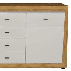 160x85x39 Sideboard In Weiß Glänzend - Sofia -Landuva Shop 160x85x39 sideboard in weiss glaenzend dekor wildeiche sofia 02