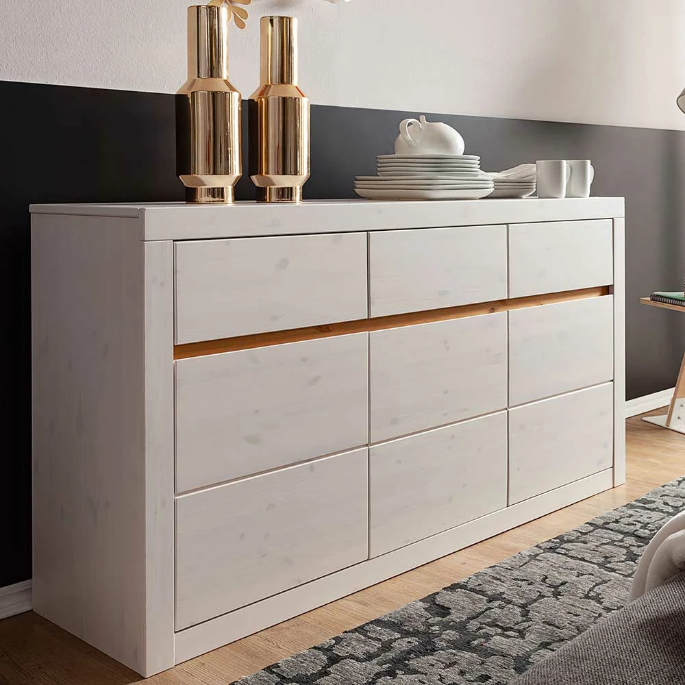160x85x42 Kiefer Sideboard gebeizt & lackiert - Meuvrun 160x85x42 Kiefer Sideboard Gebeizt & Lackiert - Meuvrun -Landuva Shop 160x85x42 kiefer sideboard gebeizt lackiert in weiss eiche meuvrun 01