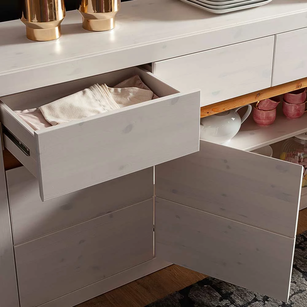 160x85x42 Kiefer Sideboard gebeizt & lackiert - Meuvrun 160x85x42 Kiefer Sideboard Gebeizt & Lackiert - Meuvrun -Landuva Shop 160x85x42 kiefer sideboard gebeizt lackiert in weiss eiche meuvrun 03
