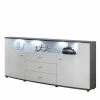160x87x42 Hochglanz Sideboard Mit Glaseinsatz - Secrema -Landuva Shop 160x87x42 hochglanz sideboard mit glaseinsatz in weiss anthrazit secrema f