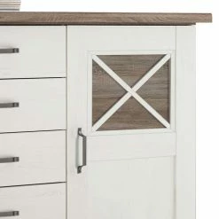 163x90x50 Landhaus Sideboard In Weiß & Pinie Dunkel - Chesnur 6 163x90x50 Landhaus Sideboard In Weiß & Pinie Dunkel - Chesnur -Landuva Shop 163x90x50 landhaus sideboard in weiss pinie dunkel dekor mit sockelgestell chesnur 04