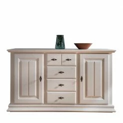 163x94x47 Landhaus Anrichte In Weiß Gewachst - Beato